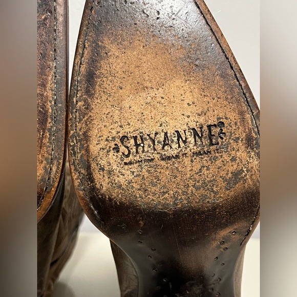Shyanne Womens Sz 8.5M Western Cowgirl Cowboy Boots Snip Toe Brown Leather - Picture 14 of 16